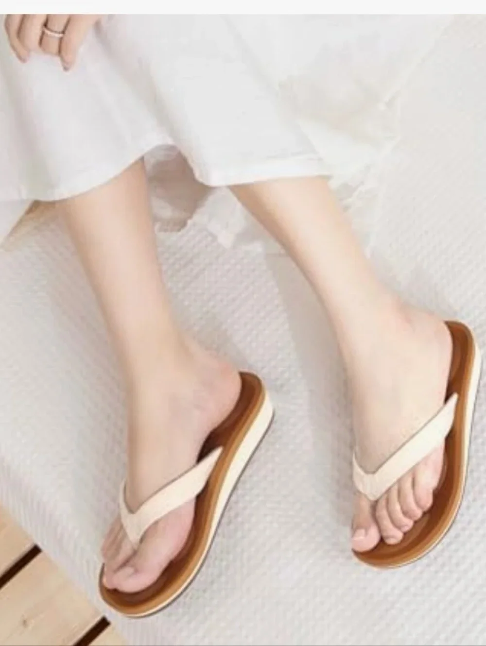 COFACE Metallic Slide SlipOn Flip-Flop Wedge Sandals NWT